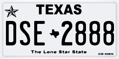 TX license plate DSE2888