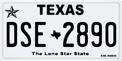 TX license plate DSE2890