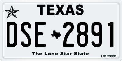 TX license plate DSE2891