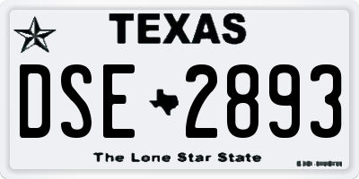 TX license plate DSE2893