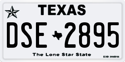 TX license plate DSE2895