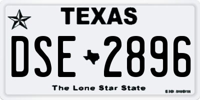 TX license plate DSE2896