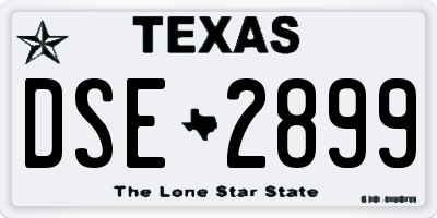TX license plate DSE2899