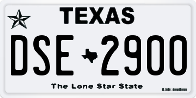 TX license plate DSE2900
