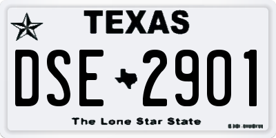 TX license plate DSE2901