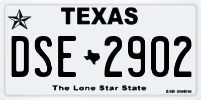 TX license plate DSE2902