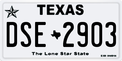 TX license plate DSE2903