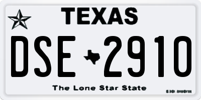 TX license plate DSE2910