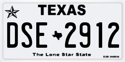 TX license plate DSE2912