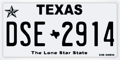 TX license plate DSE2914
