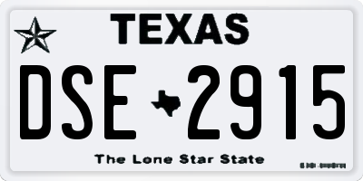 TX license plate DSE2915