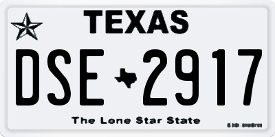 TX license plate DSE2917