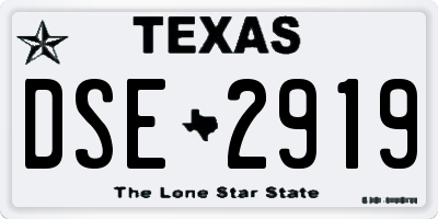 TX license plate DSE2919
