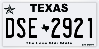 TX license plate DSE2921