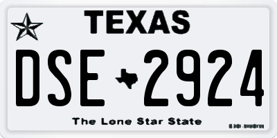 TX license plate DSE2924