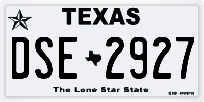 TX license plate DSE2927