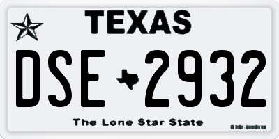 TX license plate DSE2932