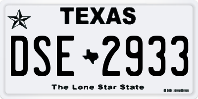 TX license plate DSE2933