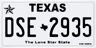 TX license plate DSE2935