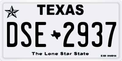 TX license plate DSE2937