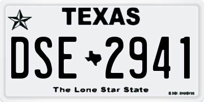 TX license plate DSE2941