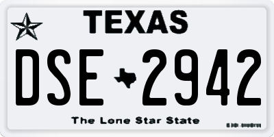 TX license plate DSE2942