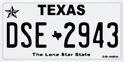 TX license plate DSE2943