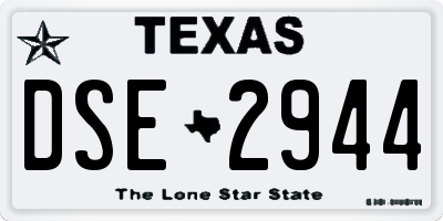 TX license plate DSE2944