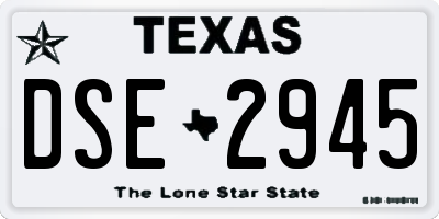 TX license plate DSE2945