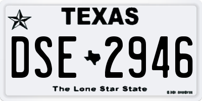 TX license plate DSE2946