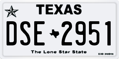 TX license plate DSE2951