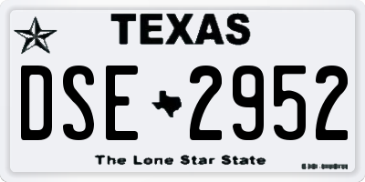 TX license plate DSE2952