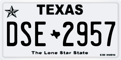 TX license plate DSE2957