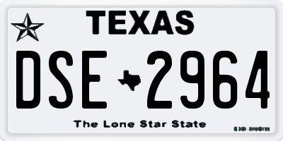 TX license plate DSE2964