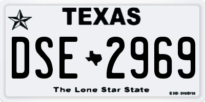 TX license plate DSE2969