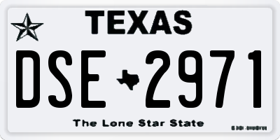 TX license plate DSE2971