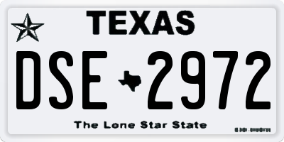 TX license plate DSE2972