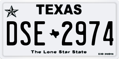 TX license plate DSE2974