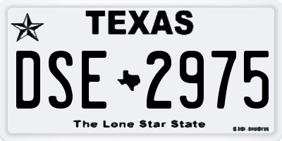 TX license plate DSE2975