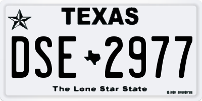 TX license plate DSE2977