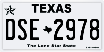 TX license plate DSE2978