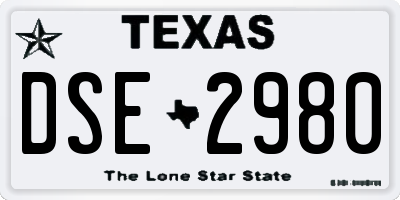 TX license plate DSE2980