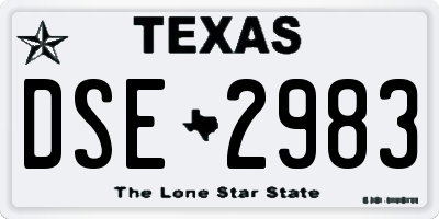 TX license plate DSE2983