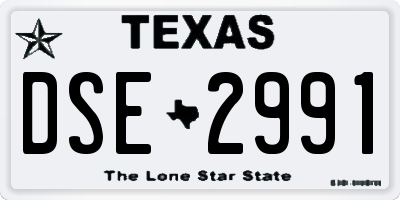 TX license plate DSE2991