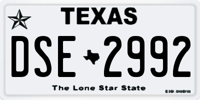 TX license plate DSE2992
