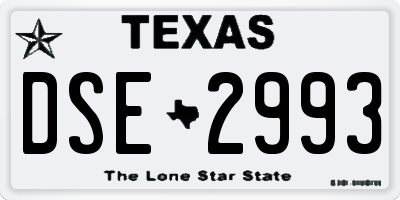 TX license plate DSE2993