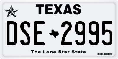 TX license plate DSE2995