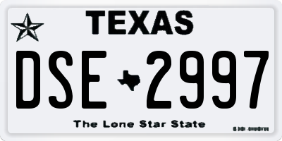 TX license plate DSE2997