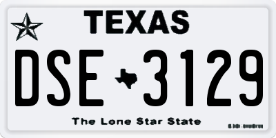 TX license plate DSE3129