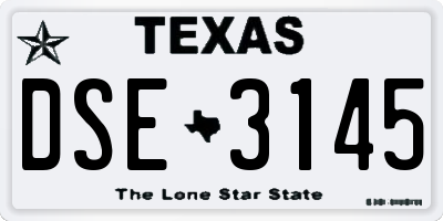 TX license plate DSE3145